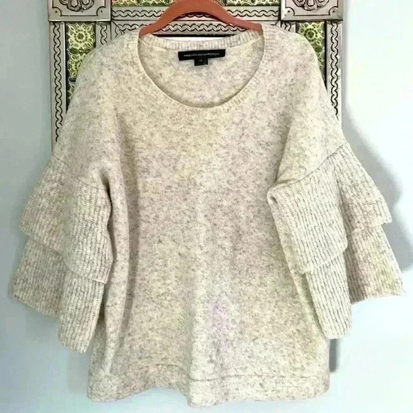 French Connection Urban Flossy Ruffle Bell Sleeve Sweater - Picture 2 of 10